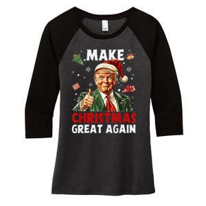 Make Christmas Great Again Funny Christmas Pajamas Gift Women's Tri-Blend 3/4-Sleeve Raglan Shirt