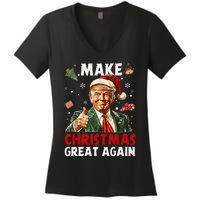 Make Christmas Great Again Funny Christmas Pajamas Gift Women's V-Neck T-Shirt