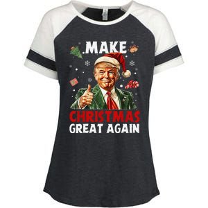 Make Christmas Great Again Funny Christmas Pajamas Gift Enza Ladies Jersey Colorblock Tee