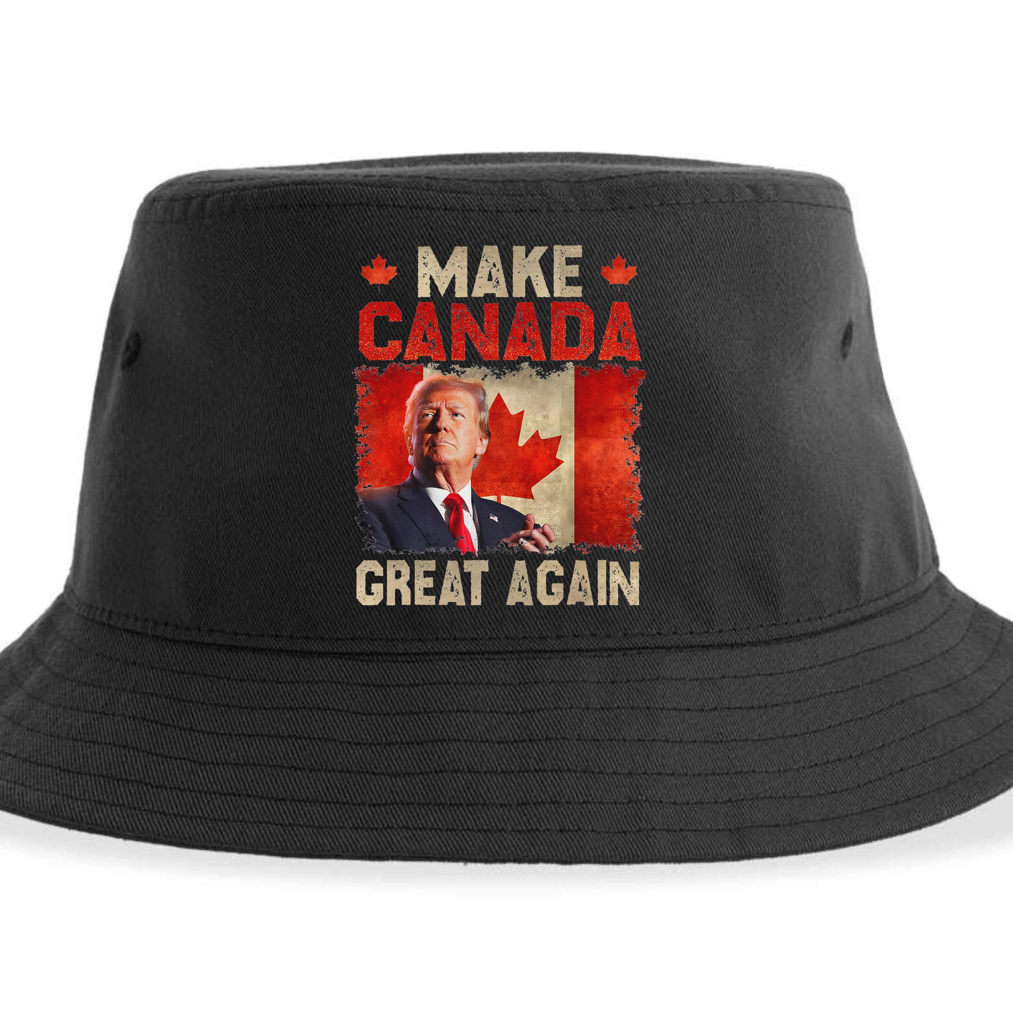 Make Canada Great Again Funny Trump President 2024 Sustainable Bucket Hat