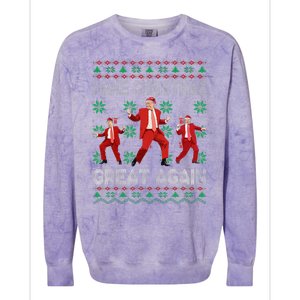 Make Christmas Great Again Santa Trump Dance Ugly Sweater Gift Colorblast Crewneck Sweatshirt