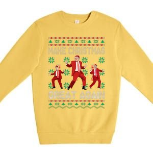 Make Christmas Great Again Santa Trump Dance Ugly Sweater Gift Premium Crewneck Sweatshirt