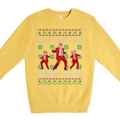 Make Christmas Great Again Santa Trump Dance Ugly Sweater Gift Premium Crewneck Sweatshirt