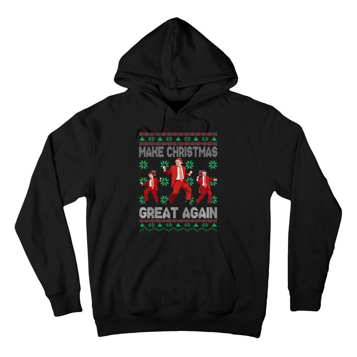 Make Christmas Great Again Santa Trump Dance Ugly Sweater Gift Hoodie