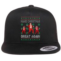 Make Christmas Great Again Santa Trump Dance Ugly Sweater Gift Flat Bill Trucker Hat