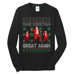 Make Christmas Great Again Santa Trump Dance Ugly Sweater Gift Tall Long Sleeve T-Shirt