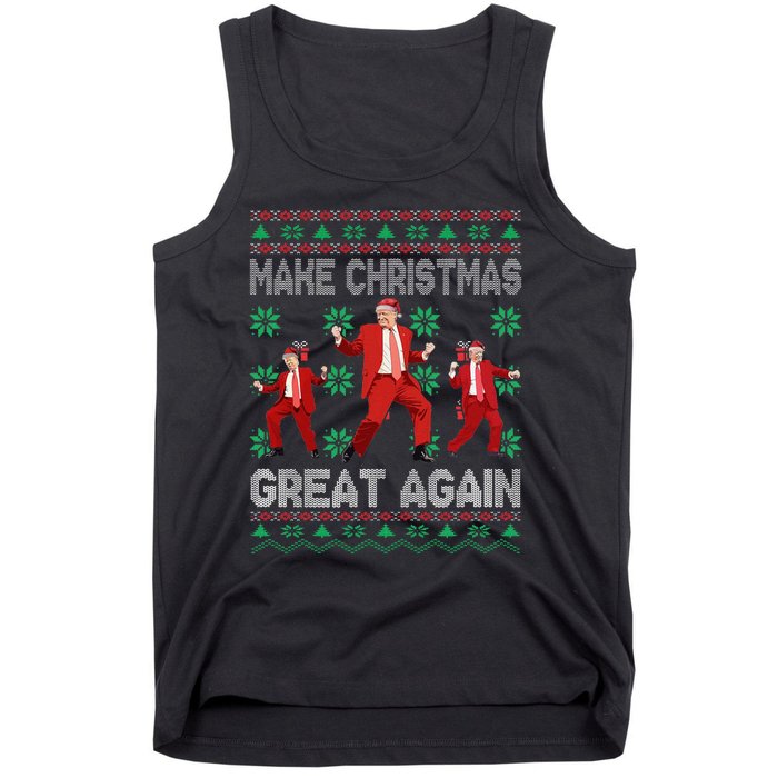 Make Christmas Great Again Santa Trump Dance Ugly Sweater Gift Tank Top