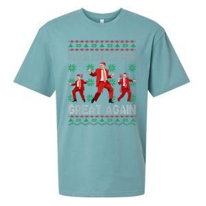 Make Christmas Great Again Santa Trump Dance Ugly Sweater Gift Sueded Cloud Jersey T-Shirt