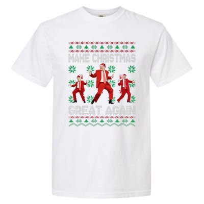 Make Christmas Great Again Santa Trump Dance Ugly Sweater Gift Garment-Dyed Heavyweight T-Shirt