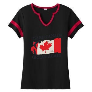 Make Canada Great Again Design Funny Canadian Flag Mcga Meaningful Gift Ladies Halftime Notch Neck Tee