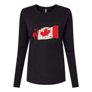 Make Canada Great Again Design Funny Canadian Flag Mcga Meaningful Gift Womens Cotton Relaxed Long Sleeve T-Shirt