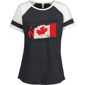 Make Canada Great Again Design Funny Canadian Flag Mcga Meaningful Gift Enza Ladies Jersey Colorblock Tee