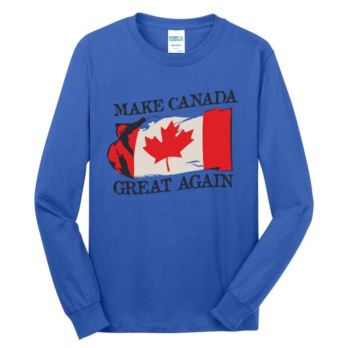 Make Canada Great Again Design Funny Canadian Flag Mcga Meaningful Gift Tall Long Sleeve T-Shirt