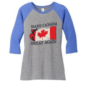 Make Canada Great Again Design Funny Canadian Flag Mcga Meaningful Gift Women's Tri-Blend 3/4-Sleeve Raglan Shirt