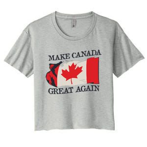 Make Canada Great Again Design Funny Canadian Flag Mcga Meaningful Gift Women's Crop Top Tee