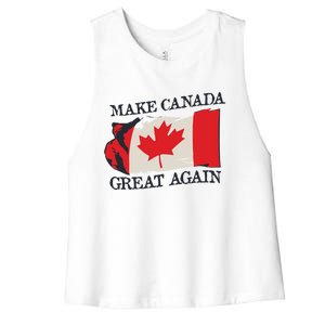 Make Canada Great Again Design Funny Canadian Flag Mcga Meaningful Gift Women's Racerback Cropped Tank