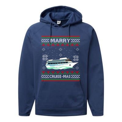 Merry Cruisecool Giftmas Funny Christmas Cruise Ship Vacation Funny Gift Cute Gi Performance Fleece Hoodie