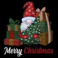 Merry Christmas Gnome Festive Holiday Gift Drawstring Bag