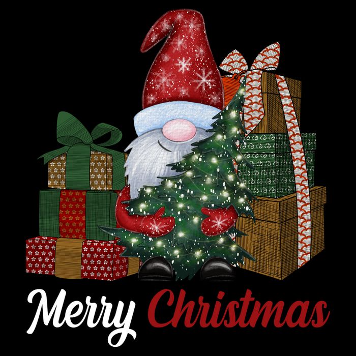 Merry Christmas Gnome Festive Holiday Gift Drawstring Bag