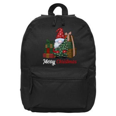 Merry Christmas Gnome Festive Holiday Gift 16 in Basic Backpack