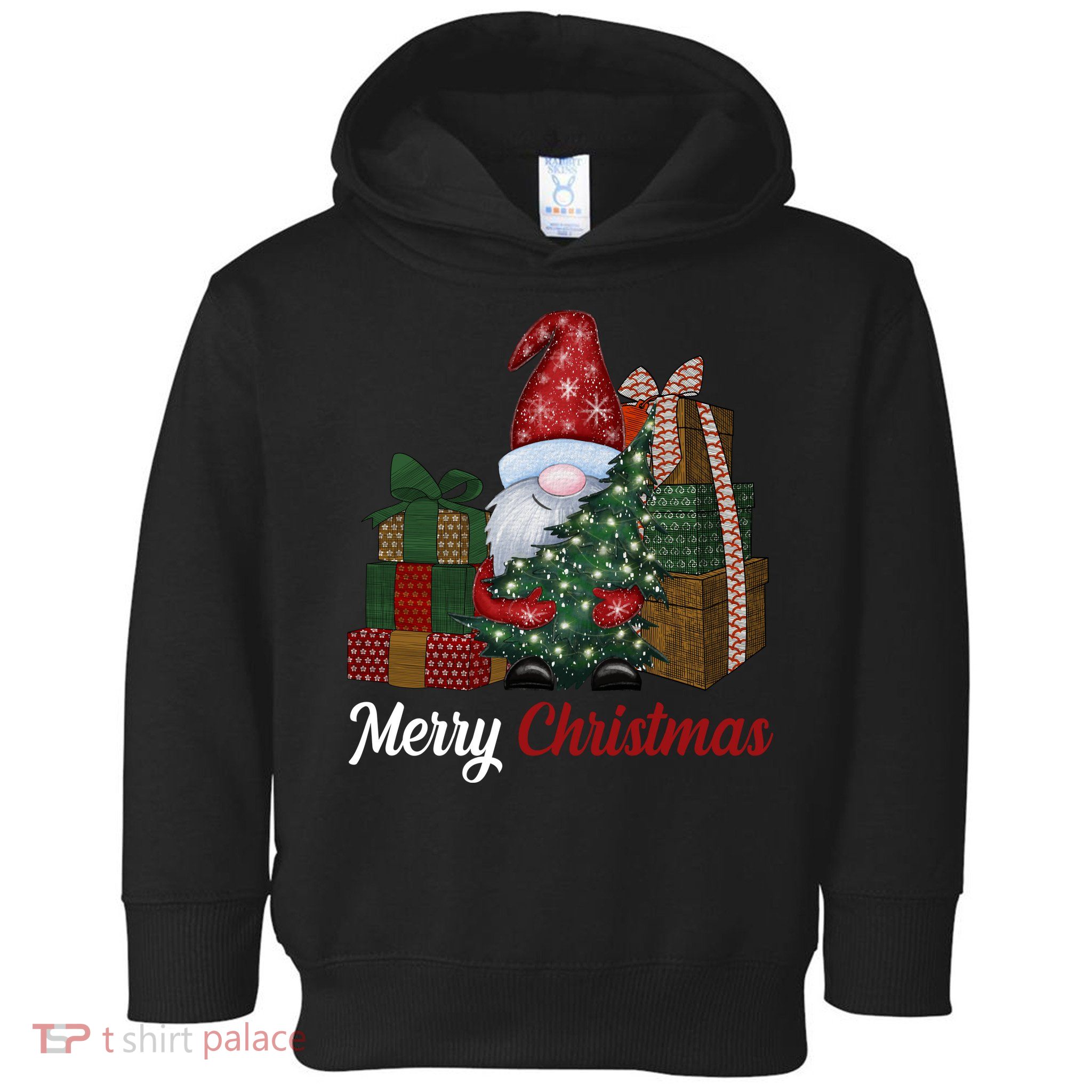 Merry Christmas Gnome Festive Holiday Gift Toddler Hoodie