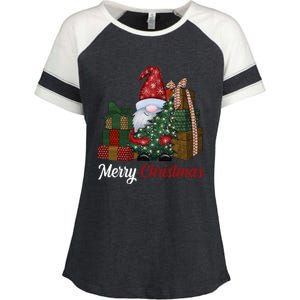 Merry Christmas Gnome Festive Holiday Gift Enza Ladies Jersey Colorblock Tee