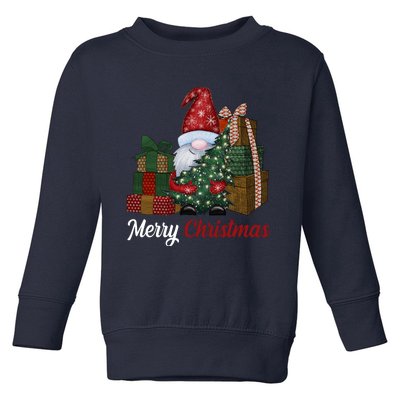 Merry Christmas Gnome Festive Holiday Gift Toddler Sweatshirt