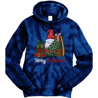 Merry Christmas Gnome Festive Holiday Gift Tie Dye Hoodie