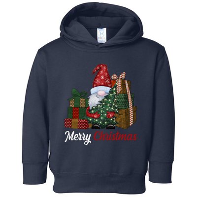 Merry Christmas Gnome Festive Holiday Gift Toddler Hoodie