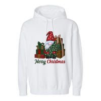 Merry Christmas Gnome Festive Holiday Gift Garment-Dyed Fleece Hoodie