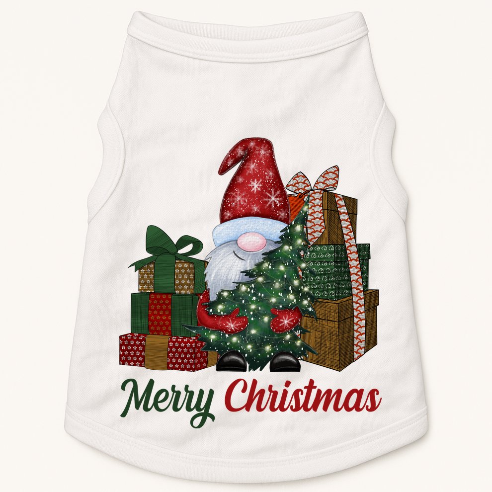 Merry Christmas Gnome Festive Holiday Gift Doggie Tank