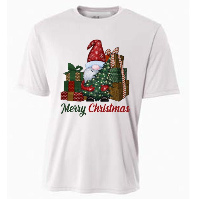 Merry Christmas Gnome Festive Holiday Gift Cooling Performance Crew T-Shirt