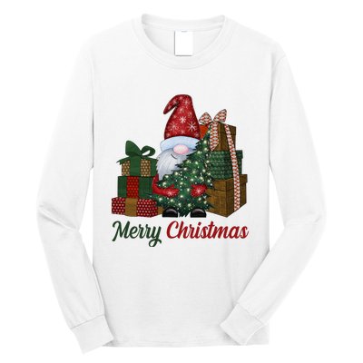 Merry Christmas Gnome Festive Holiday Gift Long Sleeve Shirt