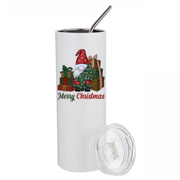 Merry Christmas Gnome Festive Holiday Gift Stainless Steel Tumbler