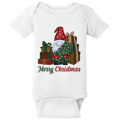 Merry Christmas Gnome Festive Holiday Gift Baby Bodysuit