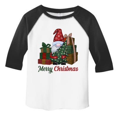 Merry Christmas Gnome Festive Holiday Gift Toddler Fine Jersey T-Shirt