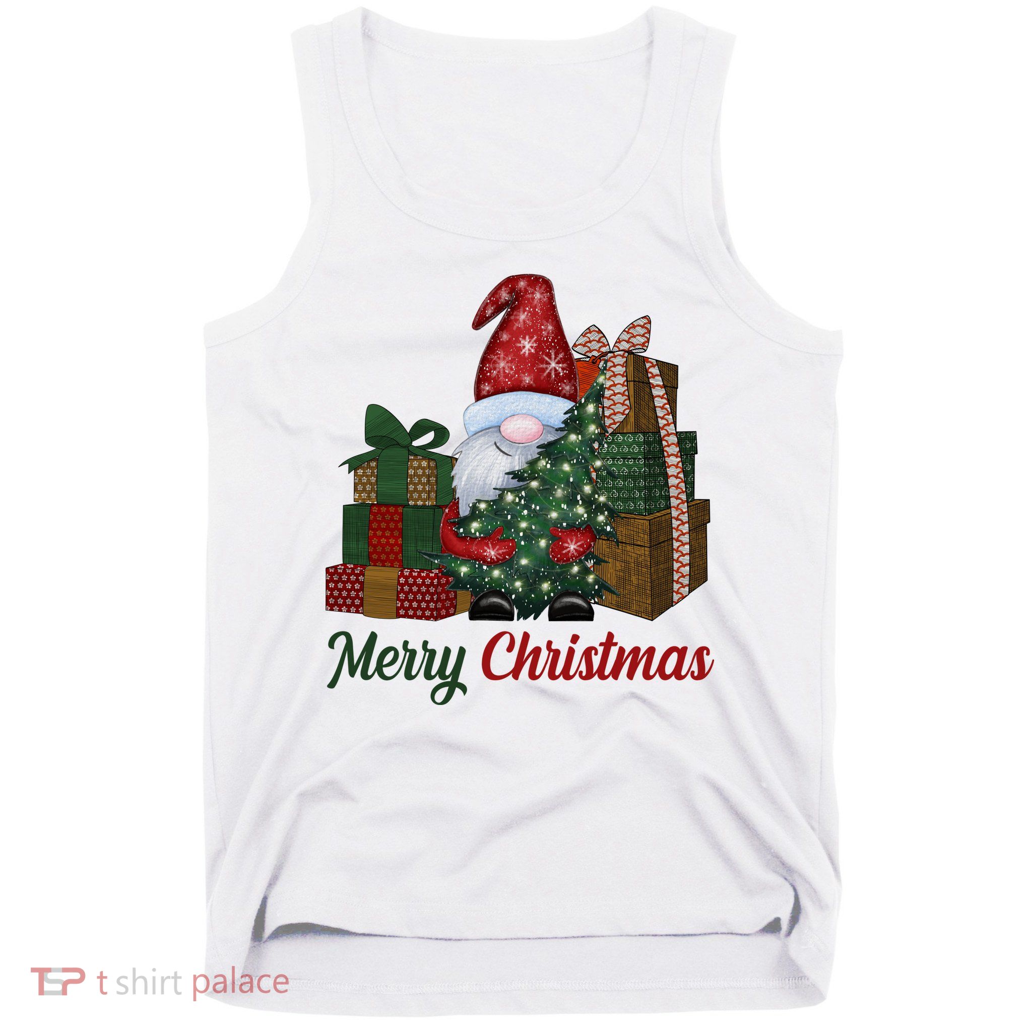 Merry Christmas Gnome Festive Holiday Gift Tank Top