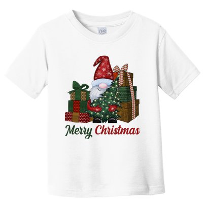 Merry Christmas Gnome Festive Holiday Gift Toddler T-Shirt