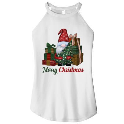 Merry Christmas Gnome Festive Holiday Gift Women’s Perfect Tri Rocker Tank