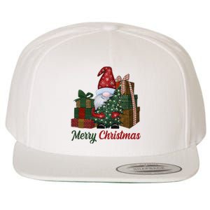 Merry Christmas Gnome Festive Holiday Gift Wool Snapback Cap