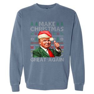 Make Christmas Great Again Funny Trump Xmas Snow Garment-Dyed Sweatshirt