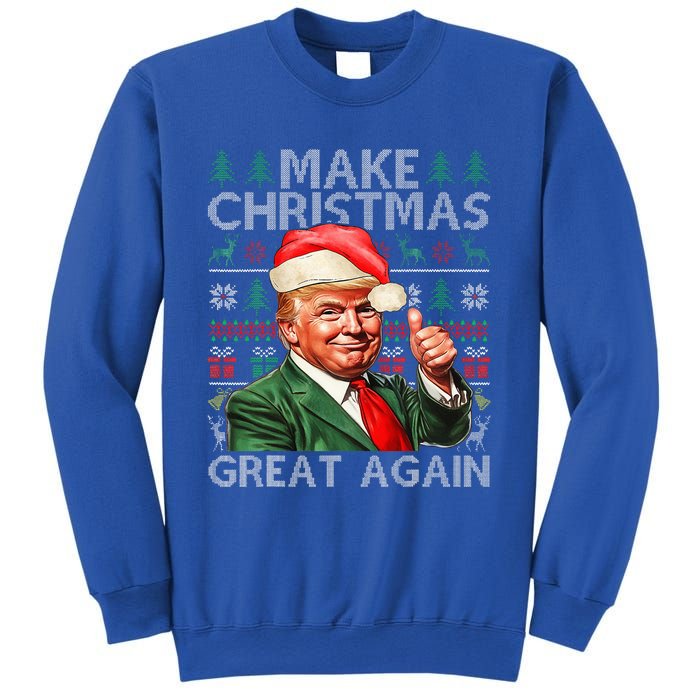 Make Christmas Great Again Funny Trump Xmas Snow Sweatshirt