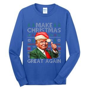 Make Christmas Great Again Funny Trump Xmas Snow Tall Long Sleeve T-Shirt