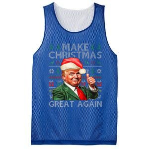 Make Christmas Great Again Funny Trump Xmas Snow Mesh Reversible Basketball Jersey Tank