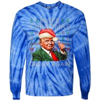 Make Christmas Great Again Funny Trump Xmas Snow Tie-Dye Long Sleeve Shirt