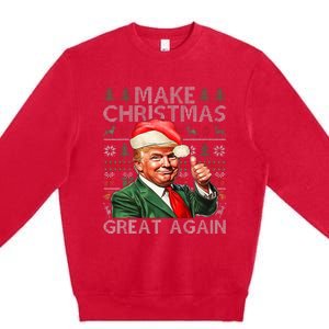 Make Christmas Great Again Funny Trump Xmas Snow Premium Crewneck Sweatshirt