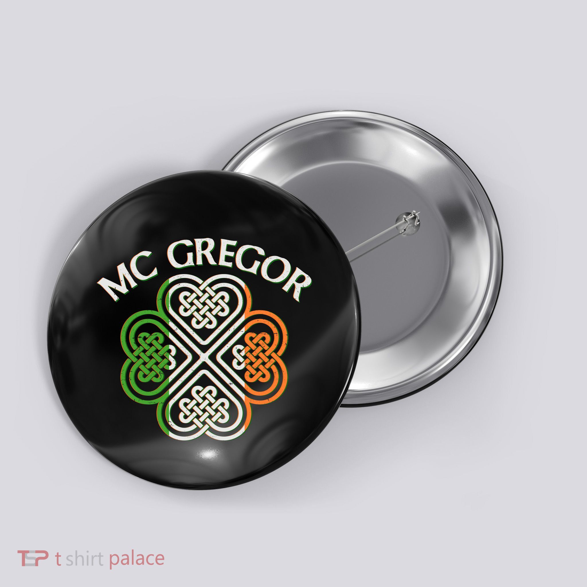 McGregor Irish Flag Celtic Knot Button