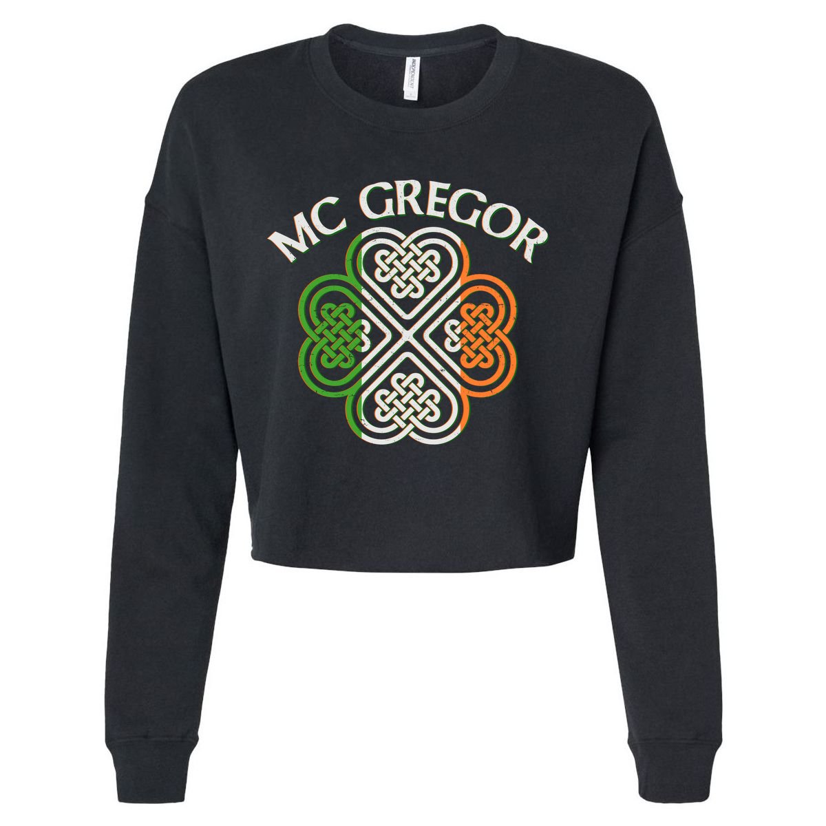 McGregor Irish Flag Celtic Knot Cropped Pullover Crew