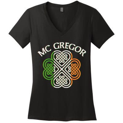 McGregor Irish Flag Celtic Knot Women's V-Neck T-Shirt