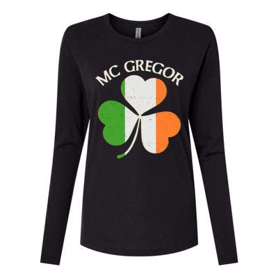 McGregor Irish Flag Clover Womens Cotton Relaxed Long Sleeve T-Shirt